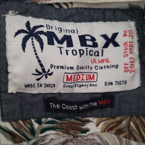 Original MBX Tropical Men's Short Sleeve Button Down Shirt - Picture 3 of 3